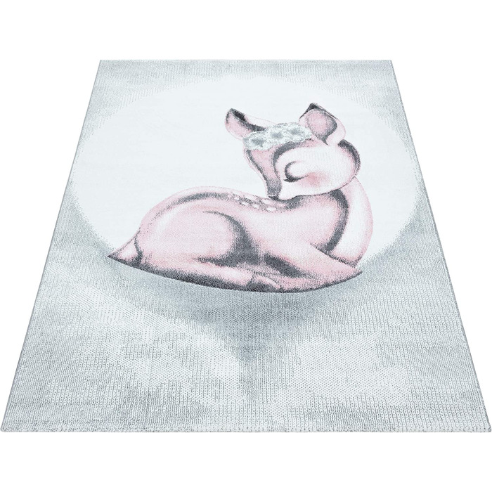 Дитячий килимок SIMPEX Fawn Design 80 x 150 см Pink Runner - Килимок з коротким ворсом Дитячий ігровий килимок Антиалергенний і Extra Soft - Килимки для дитячої кімнати для хлопчика і дівчинки Дитячий килимок 80 х 150 см Рожевий