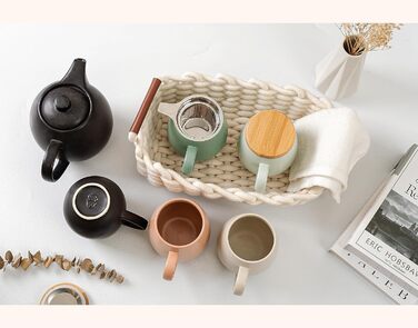 Заварник Happy Lemuro з вставкою для ситечка керамічний - 1,2 л - Керамічний чайник чорний (антрацит) - Чайник - Чайник - Заварник - Кераміка для чайника - Чайник - Чайник для розсипного чаю без підігрівача