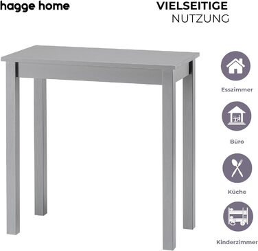 Скандинавський стіл Hagge Home: журнальний, обідній, письмовий, для офісу (75x38x75 см, білий/сірий)