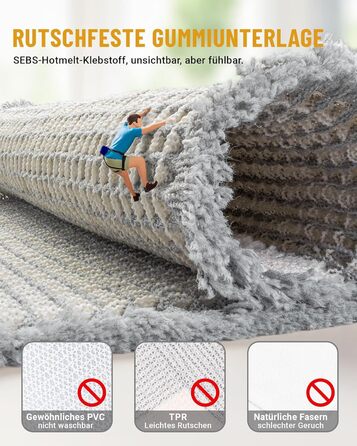 Набір килимків для ванної кімнати, антиковзні килимки, килимок для ванної кімнати (2 шт), стиль бохо, для ванної, спальні, вітальні, прання, душ, декор, 51 x 120 см + 41 x 61 см, коричнево-білий (сіро-білий)