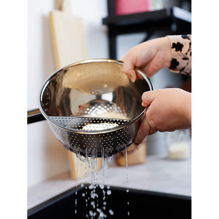Миска для миття рису з нержавіючої сталі сито для миття рису і овочів-з нековзною силіконовою основою