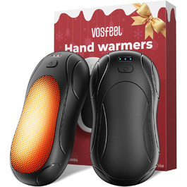Електричні грілки для рук 2 шт. з магнітним кріпленням, 6000mAh, 3 режими нагріву, USB-зарядка, для кемпінгу, подорожей, офісу, чорний, 11.2*2.35*14 см
