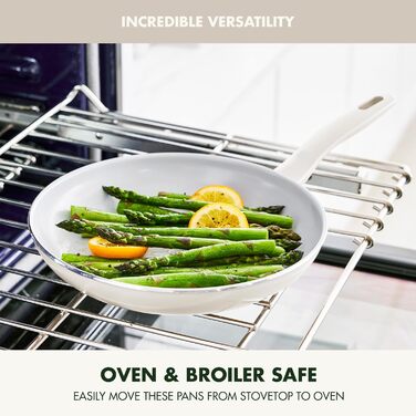 GreenPan Dover сковорода з лопаткою, антипригарне покриття Ceramic, 8 дюймів, для яєць та омлетів, безпечна, можна мити в посудомийній машині та використовувати в духовці