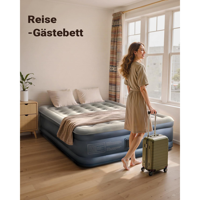 Надувне ліжко iDOO для 2 осіб з електричним насосом, 152x203x38 см, 295 кг, для кемпінгу