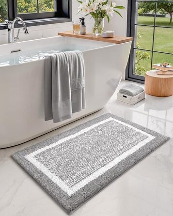 Килимок для ванної кімнати COLOR&GEOMETRY 60 x 110 см, сірий, нековзний, швидковисихаючий