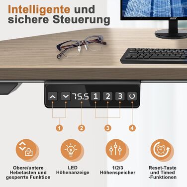 Регульований за висотою стіл (підйомний) електричний з 2 моторами, чорний. Панель керування з 3 пам'яттю, максимальне навантаження 200 кг. Тільки каркас.