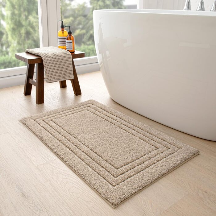 Килимок для ванної кімнати DEXI, м'який, нековзний, пральний, 50 x 80 см, бежевий