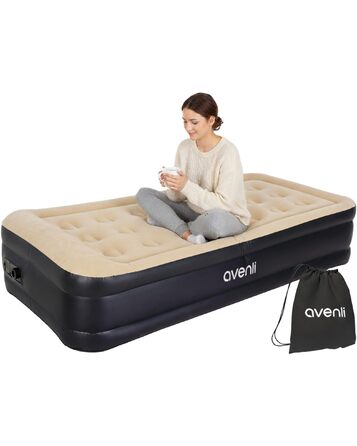 Надувний матрац-ліжко AVENLI для 2 осіб з самонадувною функцією, вбудованим насосом та флацелевою поверхнею (196x97x47 см)