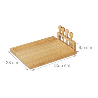 Дошка для сиру Relaxdays з бамбука та столовими приборами
