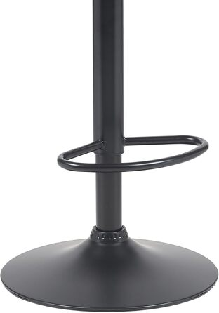 Барний стілець CLP Beverley з штучної шкіри, регульована висота та поворот, дерев'яний табурет з підніжкою, колір: горіх/чорний