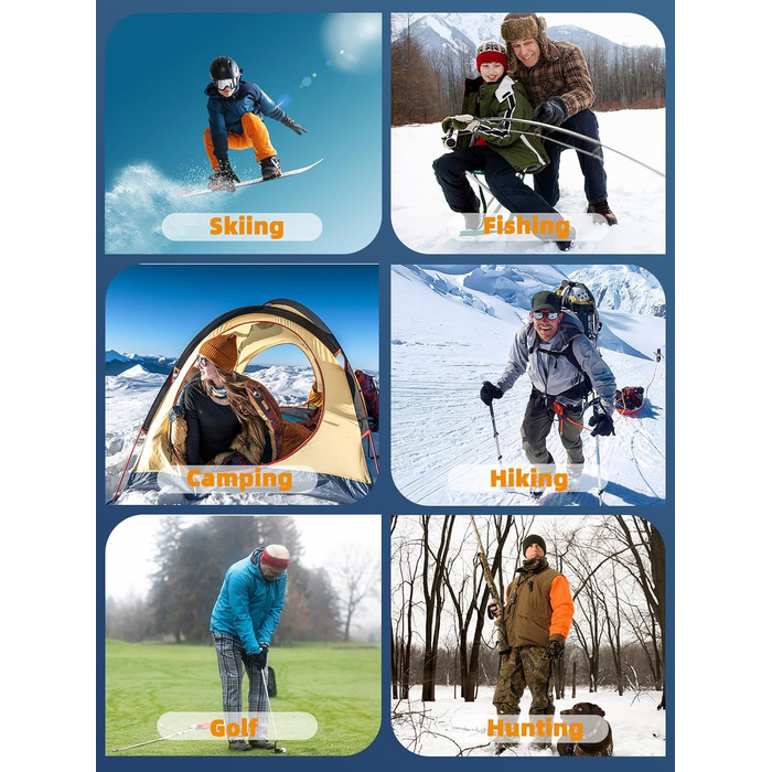 Електричний грілка для рук ITSHINY, набір 2 шт., 3 режими нагріву, USB-зарядка, для чоловіків, кемпінгу та полювання (синій)