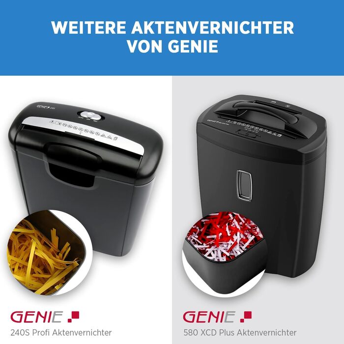 Шредер Genie 440 X II: безпечне знищення документів P4, автоматичний старт/стоп, об'єм кошика 9L, чорний | Для дому та офісу