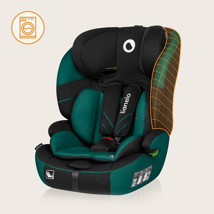 Автокрісло Lionelo Levi One i-Size 76-150 см, група 1 2 3, зелене