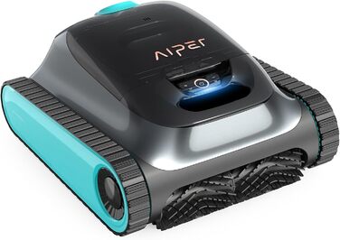 AIPER робот-пилосос для басейну, для стін, дна та водної лінії, акумуляторний, 150 хв роботи, 4 режими, фільтр 3,5 л, інтелектуальна навігація 2.0, для каркасних басейнів до 150 м², сірий/синій