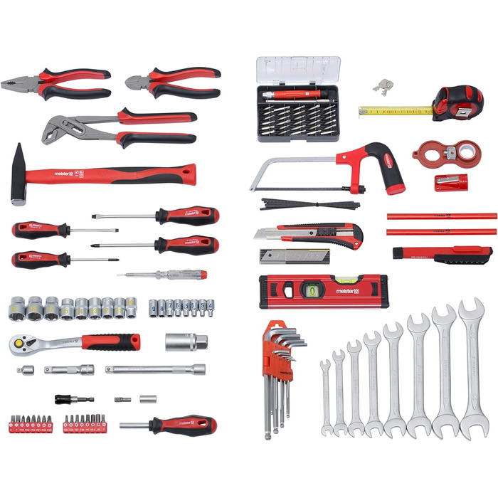 Набір інструментів Meister 131 предмет - Knipex, Wera в алюмінієвому кейсі / Професійний валіза інструментів / Комплект інструментів 8973750