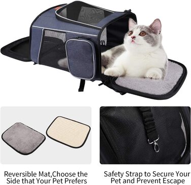 Рюкзак для кішок morpilot, рюкзак для собак для кішок і цуценят собак, дихаючий і складаний рюкзак для домашніх тварин з прозорим вікном і застібкою-блискавкою з захистом від відкривання (33 * 28 * 42 см) 33x28x42 см (упаковка по уці)