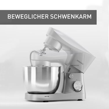 Кухонна машина Heinrich's 1500W з місткою чашею 6L (нержавіюча сталь)