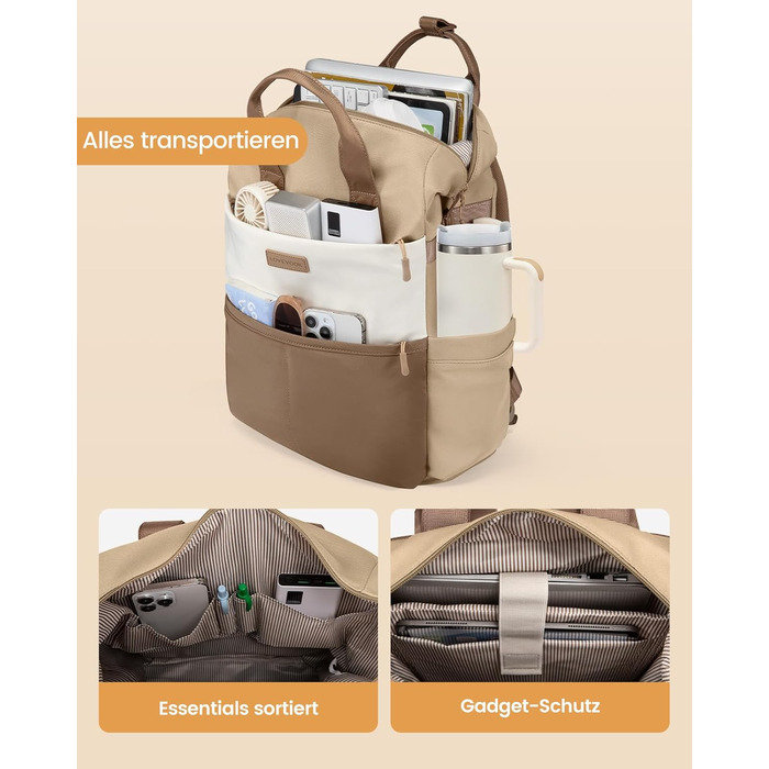 LOVEVOOK Рюкзак для жінок з відділенням для ноутбука 15.6 дюймів, шкільний/туристичний/бізнес, водонепроникний, 15.6 дюймів, 1 Хакі