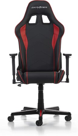 Геймерське крісло DXRacer Prince P08, шкірозамінник, чорне-червоне, для людей зростом до 185 см