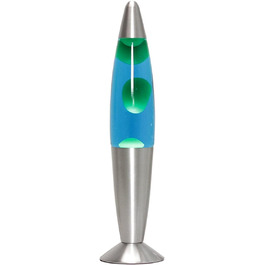Лава лампа з вимикачем TIMMY зелено-синій метал-скло H 36 см G9 25W вкл. лампочку Настільна лампа спальня