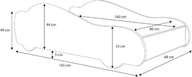 Ліжко дитяче KOBI BATCAR для хлопчика з матрацом та каркасом (160x80) - Супергеройська тема