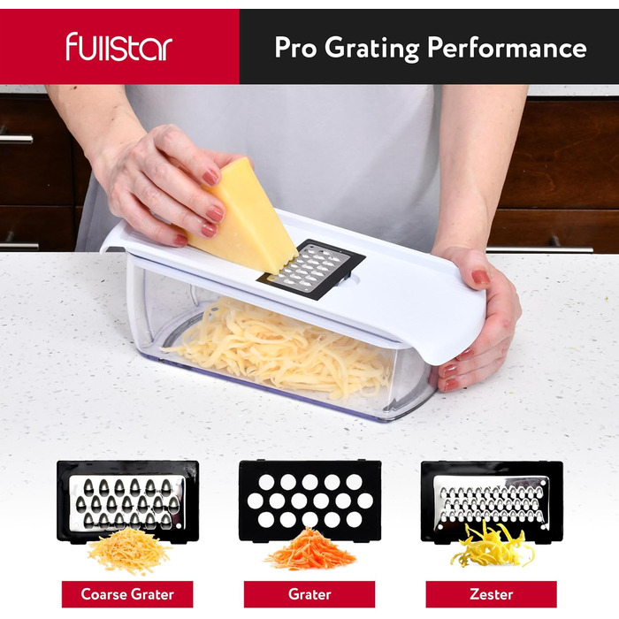 Многофункціональний овочевий слайсер-мандоліна 12-в-1 білий. Набір для нарізки овочів, фруктів, сиру, картоплі, огірків, цибулі. Слайсер для дерунів та жульєну.