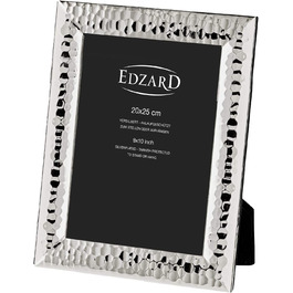 Фоторамка EDZARD Фоторамка Gubbio для фото 13 x 18 см, покрита дорогоцінним сріблом, з захистом від потьмяніння, з оксамитовою спинкою, з 2 вішалками, фоторамка для розміщення і підвішування (для фото 20 x 25 см, з 2 вішалками)