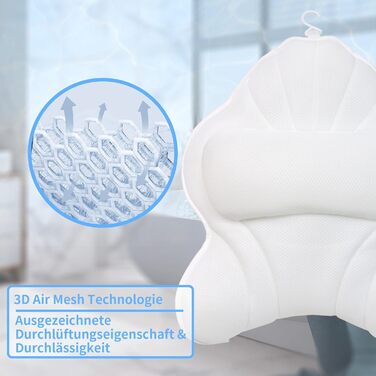 Подушка для ванни Poemland Extra Dickes – велика, з підтримкою голови, шиї та спини