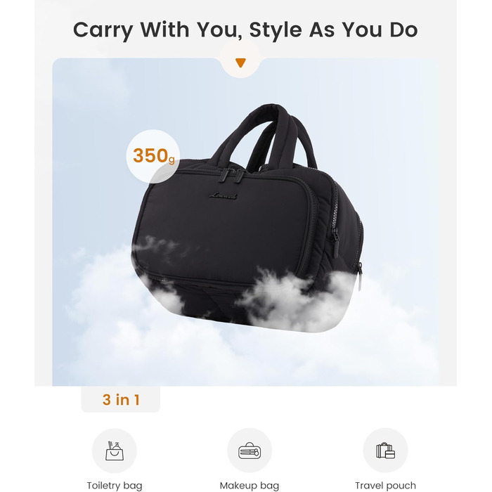 Сумка для косметики OVEVOOK велика, водонепроникна, з відділенням для мокрого, рожева (L, Бежева)