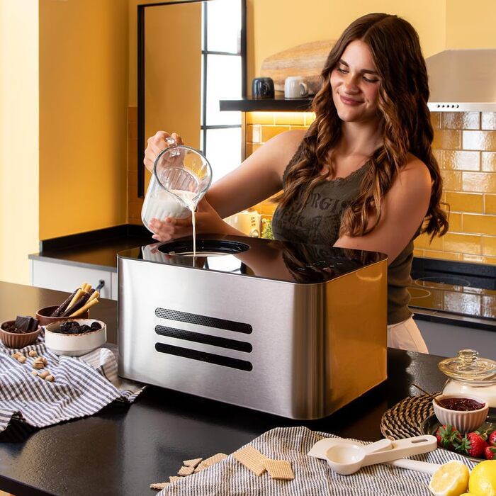 Машина для приготування морозива Cecotec Gelacy 1200 Touch з компресором. 1.5 л, чорний, сенсорний екран, 110 В