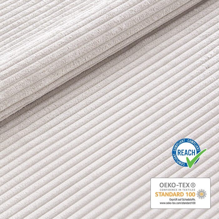 Набір з 2 стільців для їдальні B&D home® Vicky – оббивка з тканини Cord, сірий колір, ергономічна спинка, дерев'яні ніжки, дизайн модерн-кантрі для кухні, їдальні та вітальні