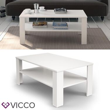 Журнальний столик Vicco, / Дуб пісочний, 100 x 42 см (Білий)