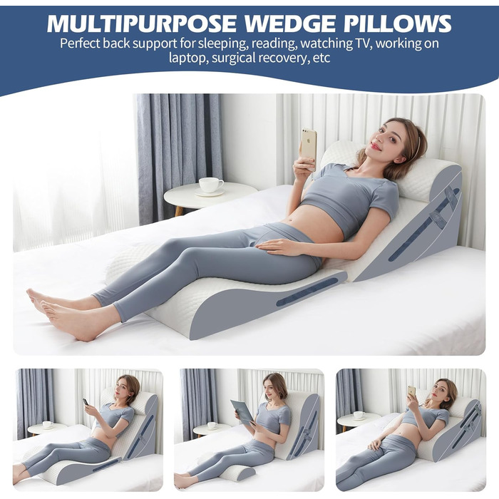 Набір з 4 подушок-кусочків з memory foam для підтримки спини та попереку. Подушки-кусочки для лікування болю в спині, після операцій, для сну.