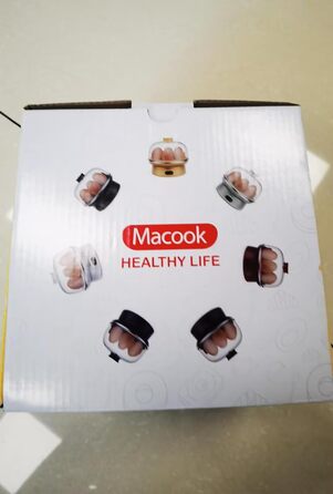 Яйцеварка Macook на 1-7 яєць, комп'ютеризоване керування, яйцеварка зі світлодіодним сенсорним екраном, регулювання твердості, захист від перегріву, яйцеварка з сигнальним сигналом, без бісфенолу А, 350 Вт, жовтий