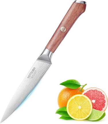 Набір професійних кухонних ножів YOTSUBA з дерев'яним блоком та точилкою, кухонні ножі з нержавіючої сталі, набір кухонних ножів для кухні (універсальний ніж 13 см)