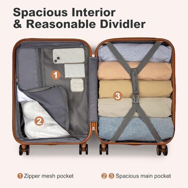 Чотири валізи KONO з ABS пластику, 75 x 48 x 29 см, з TSA замком, ручна поклажа, набір 4 шт. (білий, чорний)