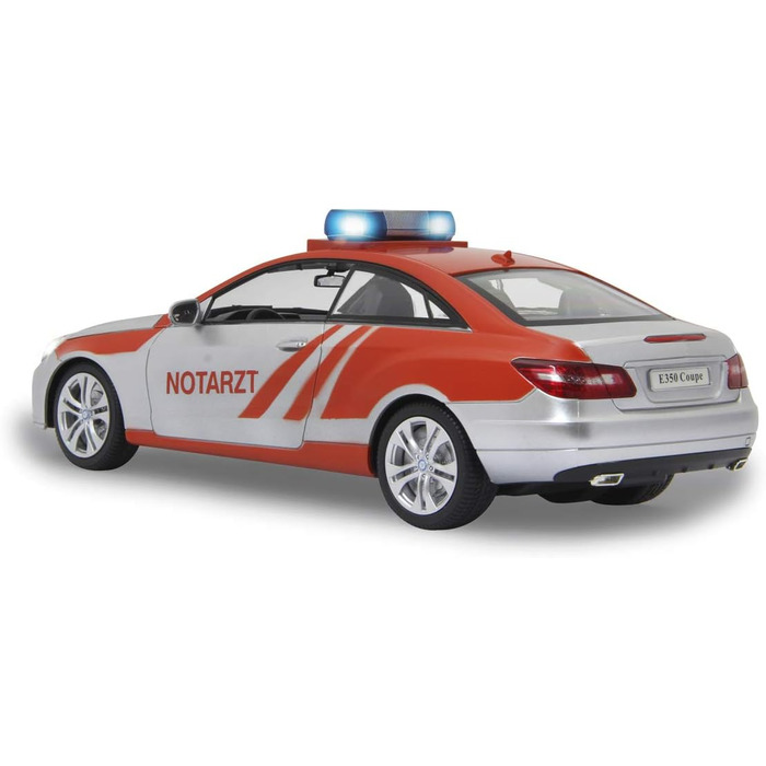 Модель Mercedes-Benz E350 Coupe 1:16 JAMARA 410023, 2.4GHz, срібно-червоний, зі звуковими та світловими ефектами (сирена, сигналізація, блимання)