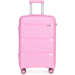 Чохол-валіза KONO середнього розміру 65 см з TSA замком та 4 колесами, легкий, модний, зносостійкий, поліпропілен, 65x44x27 см, 66 літрів (Рожевий, L)