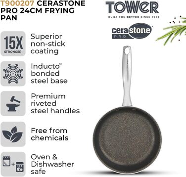 Сковорода Tower T900200 Cerastone Pro з антипригарним графітовим покриттям 24 см