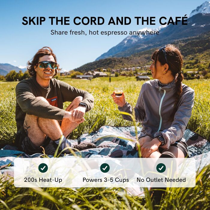 Портативна кавомашина OutIn Nano: для кави з мелених зерен та NS-капсул, USB-C, сірий Space Grey