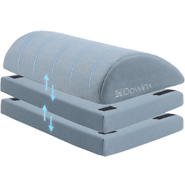 Підставка для ніг під стіл Dowinx, регульована по висоті, знімний чохол, зручна для офісу, авто, дому (3 шари, блакитна)