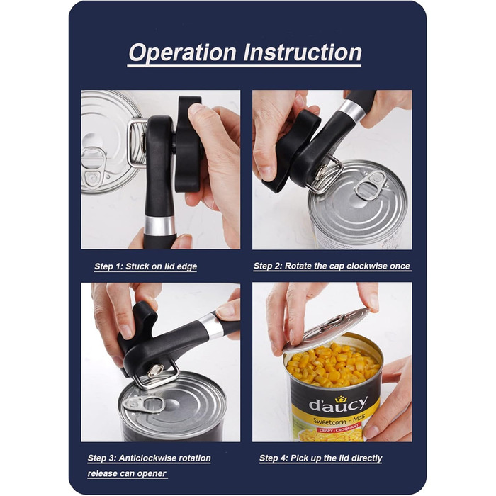 Ручний відкривач консервних банок: класичний, зручний, з гладкою кромкою