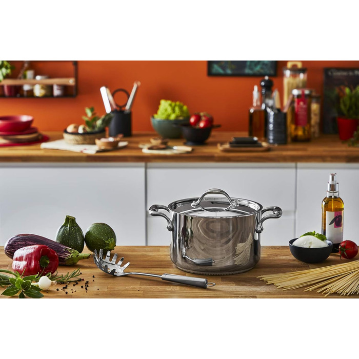 Каструля Lagostina ACCADEMIA LAGOFUSION з нержавіючої сталі, 24 см (6,7 л) з кришкою, для всіх типів плит (в т.ч. індукційних), з прикріпленою ручкою, Італія, гарантія 25 років