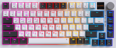 Бездротова механічна клавіатура GamePro MK160D Pro QLAB Sakura Switch White