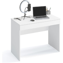Письмовий стіл білий з 1 шухлядою - 100 x 53 x 76 см Офісний стіл Комп'ютерний стіл Невеликий робочий стіл Офісний стіл для ПК Дитячий стіл з місцем для зберігання