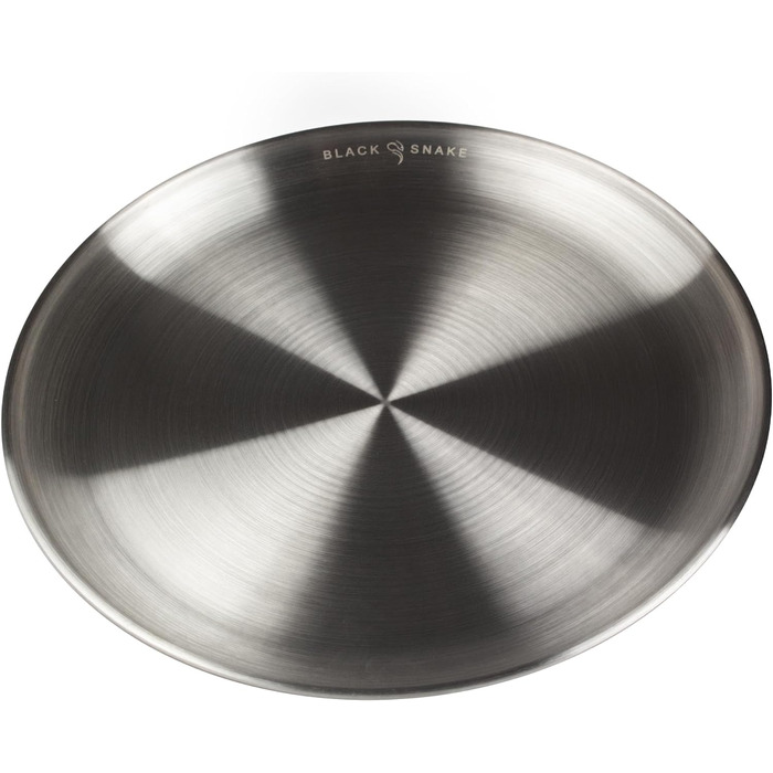 Плоска кемпінгова тарілка для пікніка з нержавіючої сталі з столовими приборами обід (набір, 2 персони)