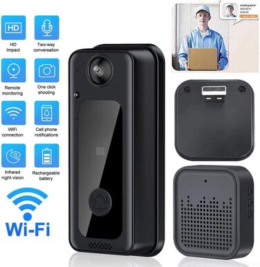 Бездротова відео-дзвінок Smart WiFi з камерою, нічне бачення, двосторонній аудіо, відео в реальному часі