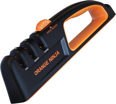 Точилка для ножів Sharp Pebble Orange Ninja з 5 регульованими кутами, преміум-якість – ручна точилка для кухонних та кишенькових ножів