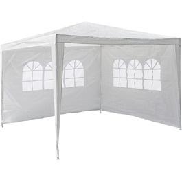 Альтанка Nexos 3x3 м з білого поліетиленового брезенту 110 г/м 2 бічні панелі Marquee Garden Tent Захист від сонця Сталевий каркас Фестивальний намет Намет для заходів Намет для вечірок (білий)