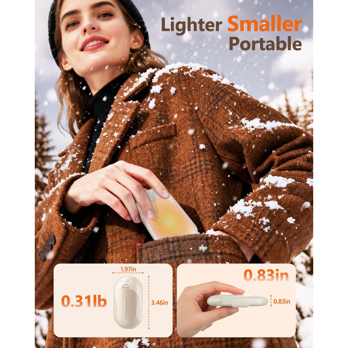 Електричний підігрівач для рук Bosoner: комплект 2 шт., 6000mAh, USB, портативний, теплий подарунок для чоловіків та жінок